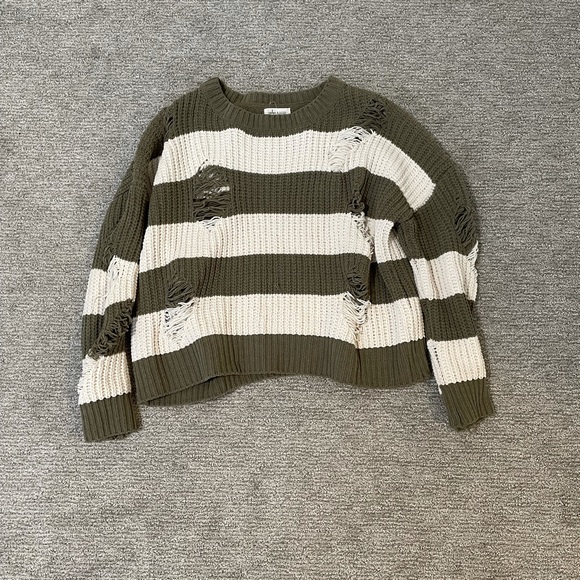 Green/White chunky sweater - Picture 1 of 1